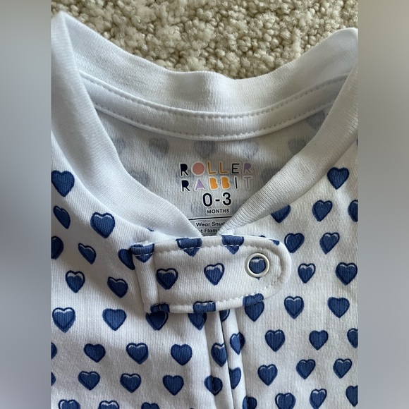 EEUC Roberta Roller Rabbit Infant Hearts Sleeper Footie - Picture 2 of 2